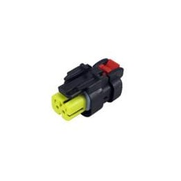 10 pcs : 776522-3 - Automotive Connectors PLUG 2P 1 ROW YEL w/RED DIA WIRE SEAL