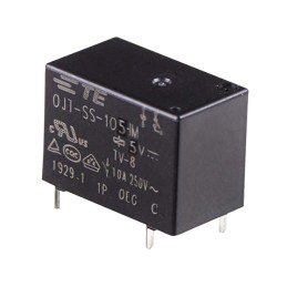 100 pcs - TE Connectivity PCB Mount Non-Latching Relay, 5V dc Coil, 10A Switching Current, SPST