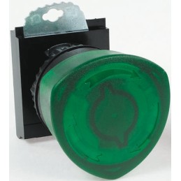 1 pcs - BACO Green Illuminated Stay Put Push Button Head, 22mm Cutout, IP66