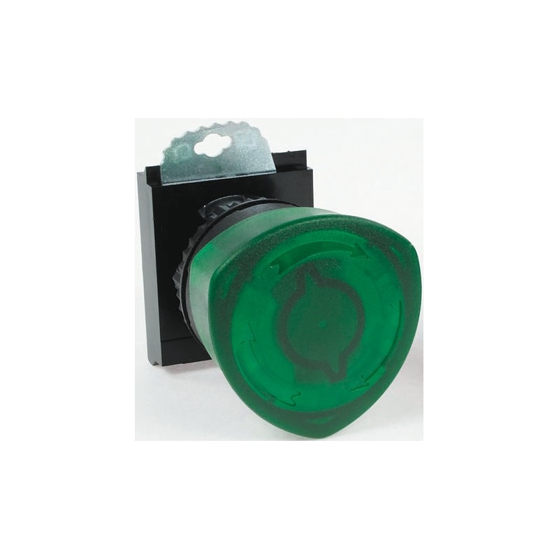 1 pcs - BACO Green Illuminated Stay Put Push Button Head, 22mm Cutout, IP66
