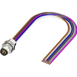 1 pcs - RS PRO Straight Male 6 way M8 to Unterminated Sensor Actuator Cable, 500mm