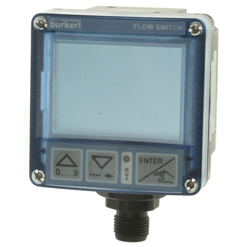 1 pcs - Burkert Compact Mount Flow Controller, 2 - 1200 L/min, PNP Output, 12 - 30 V dc, DN 15 - 100 mm