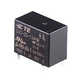 100 pcs - TE Connectivity PCB Mount Non-Latching Relay, 24V dc Coil, 10A Switching Current, SPST