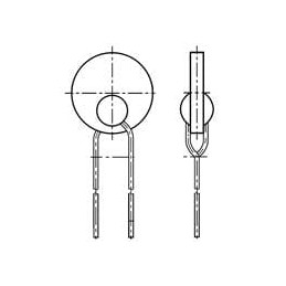 10 pcs : B59754B0120A070 - Thermistors - PTC 620Vdc 150ohms Uncoated THT Disc