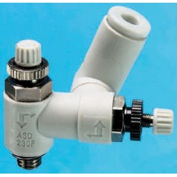 1 pcs - SMC ASD Series Threaded Flow Regulator, M5 x 0.8 Male Inlet Port x M5 x 0.8 Male Outlet Port x 4mm Tube Outlet Port