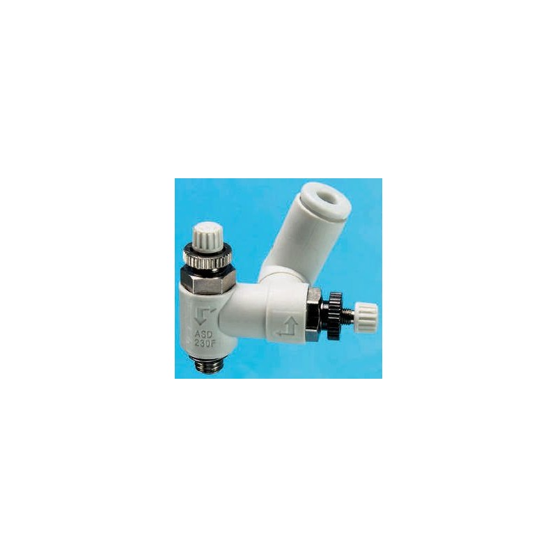 1 pcs - SMC ASD Series Threaded Flow Regulator, M5 x 0.8 Male Inlet Port x M5 x 0.8 Male Outlet Port x 4mm Tube Outlet Port