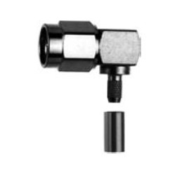 1 pcs - Telegartner, Plug Cable Mount SMA Connector, 50Ω, Crimp Termination, Right Angle Body