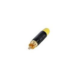 10 pcs : RF2C-B-4 - RCA Phono Connectors RCA PLUG BLACK/YELLOW - BAG