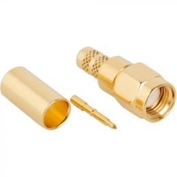 1 pcs - Amphenol RF Plug Cable Mount SMA Connector, Crimp Termination, Straight Body