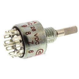 1 pcs - C & K, 12 Position SPST Rotary Switch, 250 mA @ 28 V dc, Solder