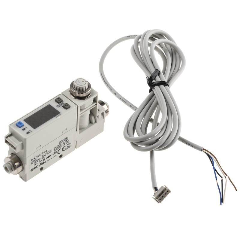 1 pcs - SMC PFM Series Integrated Display Flow Switch for Dry Air, Gas, 0.2 L/min Min, 10 L/min Max