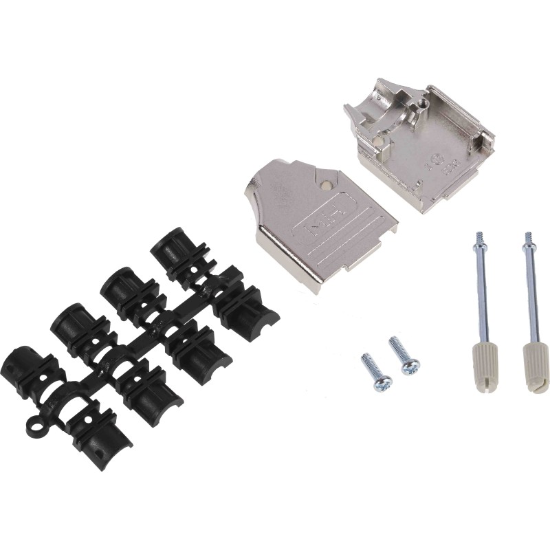 1 pcs - MH Connectors MHDTZK-RA Series Zinc D Sub Backshell, 9 Way, Strain Relief