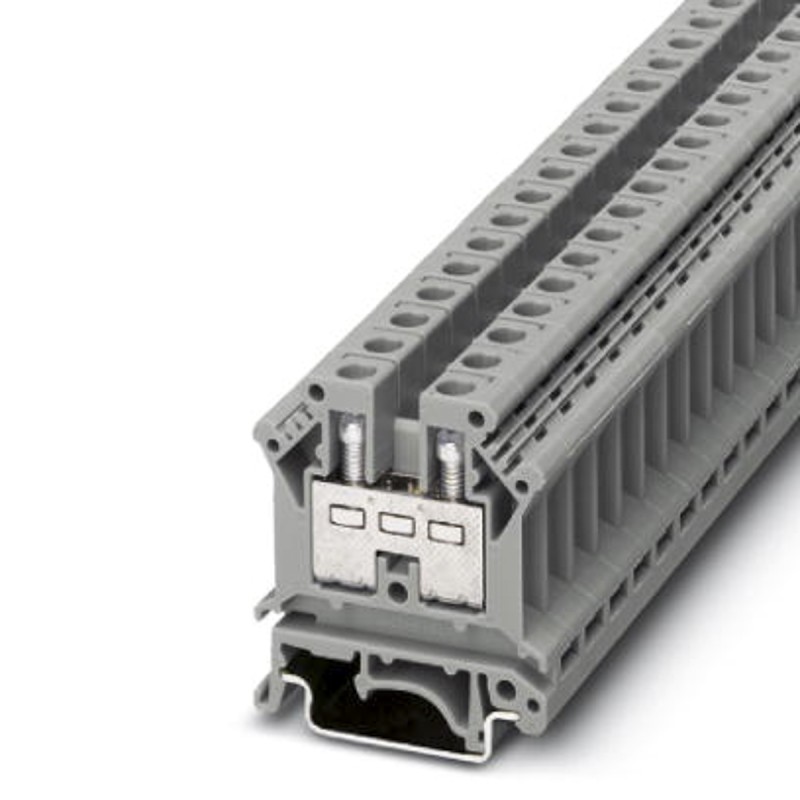 1 pcs - Phoenix Contact UK 10 Series Grey Feed Through Terminal Block, Single-Level, Screw Termination