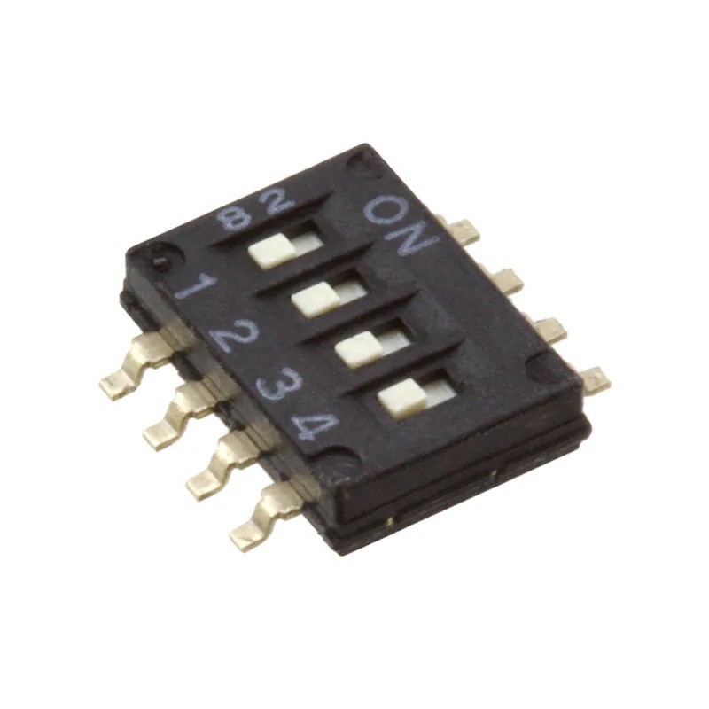 1 pcs - Omron 4 Way Surface Mount DIP Switch SPST, IP40