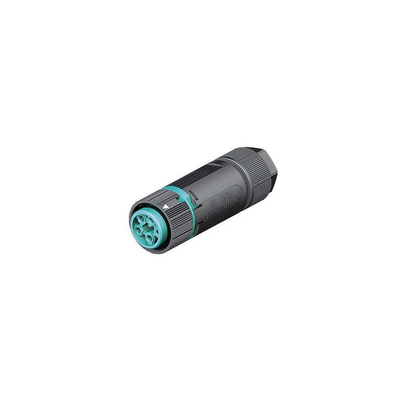1 pcs - Wieland RST Mini Series Mini Connector, 5-Pole, Female, 1-Way, Cable Mount, 16A, IP66, IP68, IP69