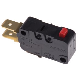 1 pcs - Omron Pin Plunger Micro Switch, Tab Terminal, 16 A @ 250 V ac, SPDT, IP40