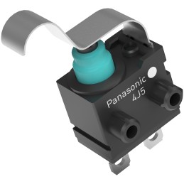 1 pcs - Panasonic Simulated Roller Lever Snap Action Micro Switch, Wire Lead Terminal, 50mA at 16V DC, SPST, IP67