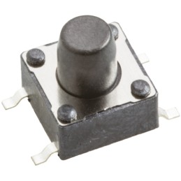 1 pcs - Black Tactile Switch, SPST 50 mA @ 12 V dc 3.6mm Surface Mount