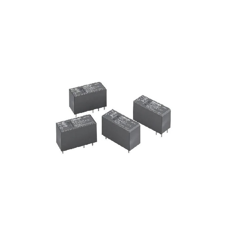 100 pcs - Omron PCB Mount Relay, 12V dc Coil, DPST