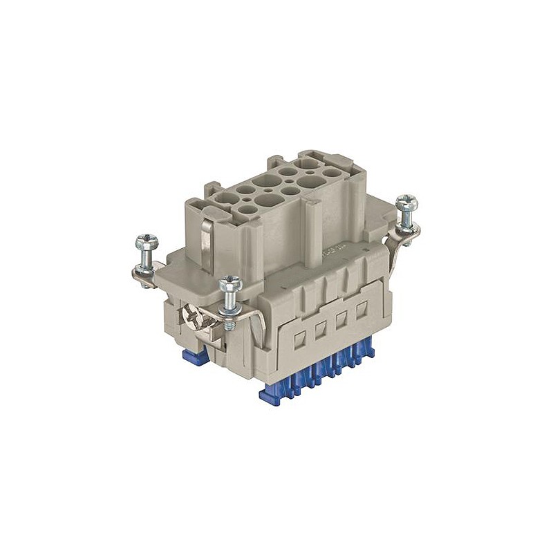 1 pcs - HARTING Heavy Duty Power Connector Insert, 16A, Female, Han ES Press Series, 10 Contacts