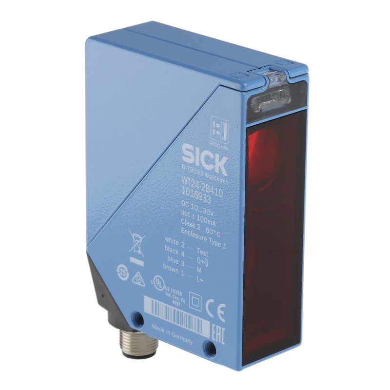 1 pcs - Sick Background Suppression Photoelectric Sensor, Block Sensor, 100 mm - 2.5 m Detection Range