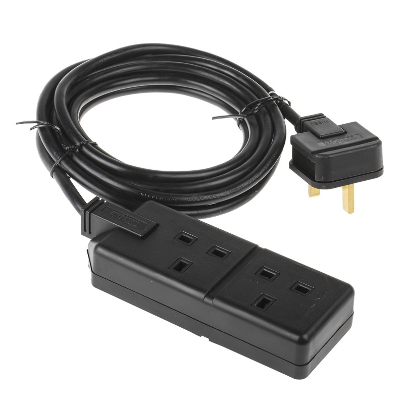 1 pcs - RS PRO 4m 2 Socket Type G - British Extension Lead