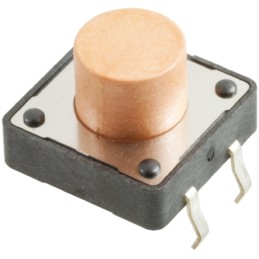 1 pcs - Pink Button Tactile Switch, SPST 50 mA @ 12 V dc 5mm Through Hole
