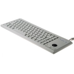 1 pcs - CHERRY Wired USB Compact Trackball Keyboard, AZERTY, Grey