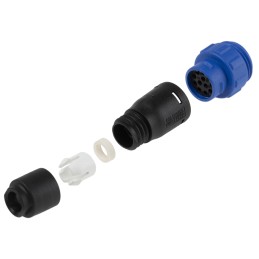 1 pcs - Bulgin Circular Connector, 12 Contacts, Cable Mount, Miniature Connector, Socket, Female, IP68, Buccaneer 400 Series