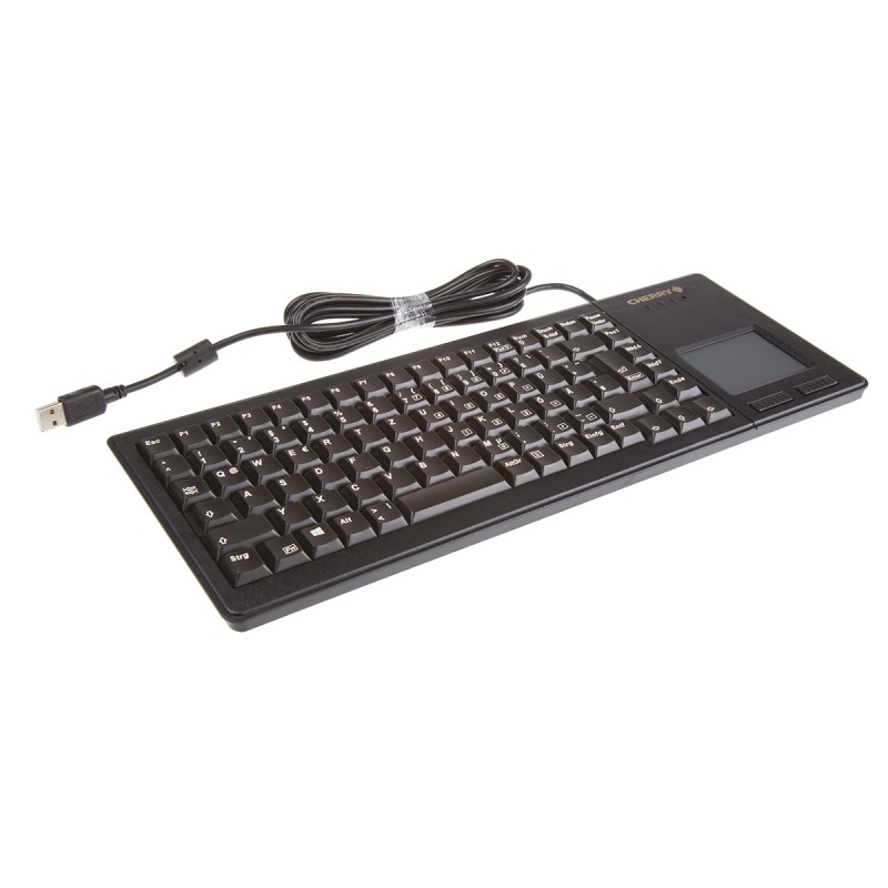 1 pcs - CHERRY Wired USB Compact Touchpad Keyboard, QWERTZ, Black