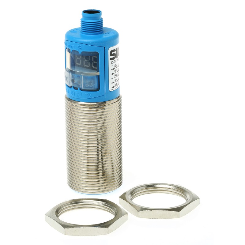 1 pcs - Sick Ultrasonic Barrel-Style Proximity Sensor, M30 x 1.5, 60 - 350 mm Detection, PNP Output, 9 - 30 V dc,