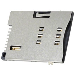 1 pcs - Molex, 47553 6 Way Push/Push Mini Memory Card Connector With Solder Termination