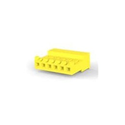 10 pcs : 3-643818-6 - Headers & Wire Housings CLOSED WITH TABS 6P L.R. yellow 20 AWG