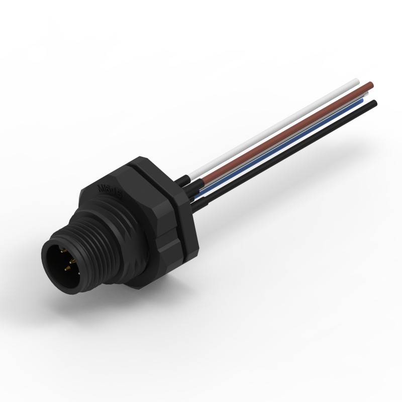 1 pcs - Wurth Elektronik Circular Connector, 5 Contacts, Panel Mount, M12 Connector, Plug, Male, IP68, WR-CIRC Series