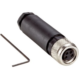 1 pcs - Sick Circular Connector, 4 Contacts, Cable Mount, M8 Connector, Plug, Female, IP67