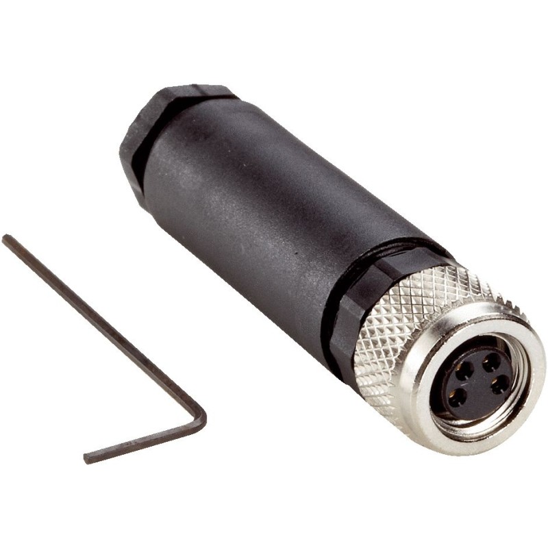 1 pcs - Sick Circular Connector, 4 Contacts, Cable Mount, M8 Connector, Plug, Female, IP67