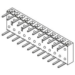 1 pcs - Samtec BCS Series Right Angle Through Hole Mount PCB Socket, 12-Contact, 1-Row, 2.54mm Pitch, Through Hole Termination