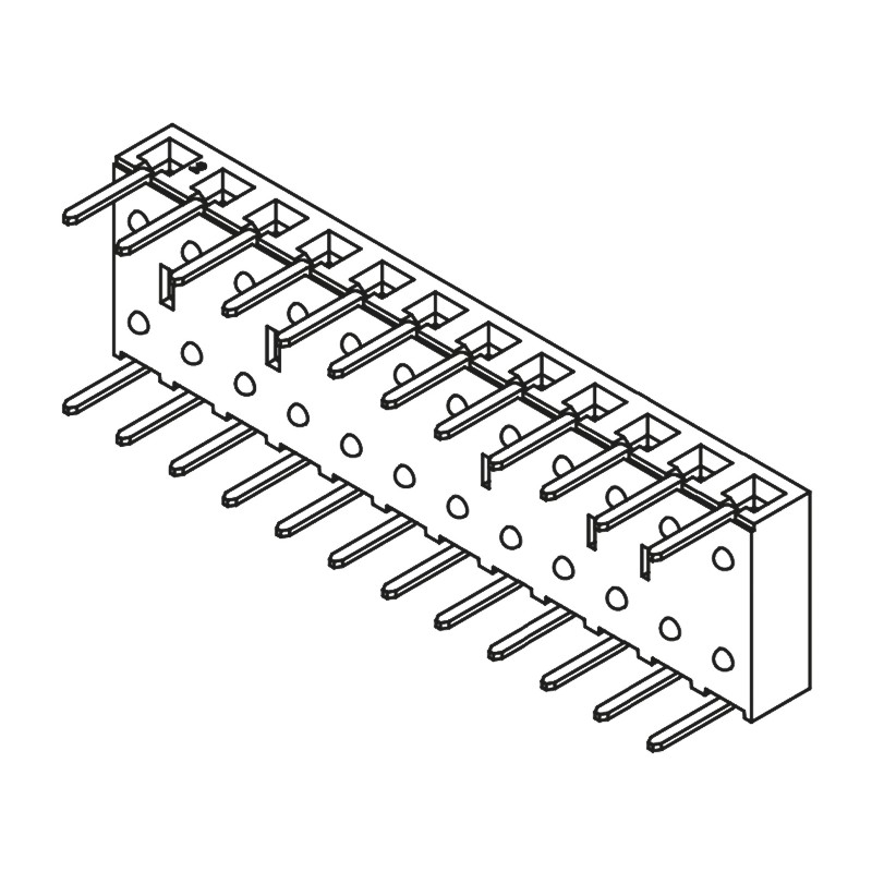 1 pcs - Samtec BCS Series Right Angle Through Hole Mount PCB Socket, 12-Contact, 1-Row, 2.54mm Pitch, Through Hole Termination