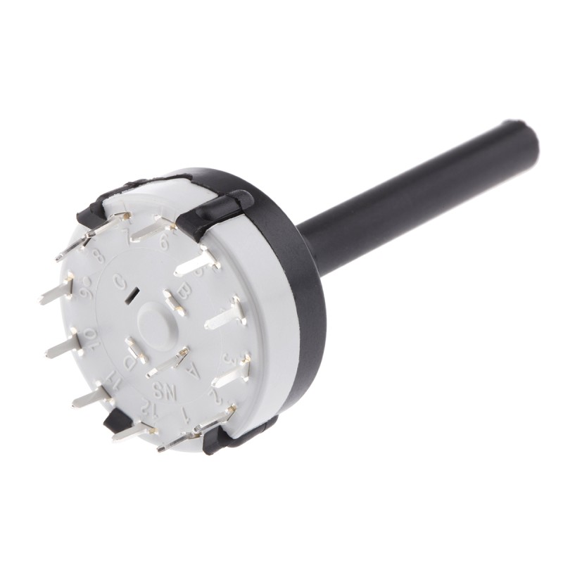 1 pcs - Lorlin, 12 Position SP12T Rotary Switch, 150 mA @ 250 V ac, Through Hole