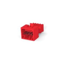 10 pcs : 647000-4 - Headers & Wire Housings MTA 4P POSTED WHT W/RED STRIPE