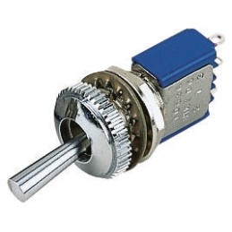 1 pcs - APEM Toggle Switch, Panel Mount, On-Off-(On), SPDT, Solder Terminal, 24V dc