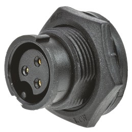 1 pcs - Amphenol Industrial Circular Connector, 3 Contacts, Panel Mount, Socket, Female, IP67, Ceres Series