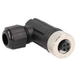 1 pcs - Amphenol Circular Connector, 4 Contacts, Cable Mount, M12 Connector, Socket, Female, IP67, M Series