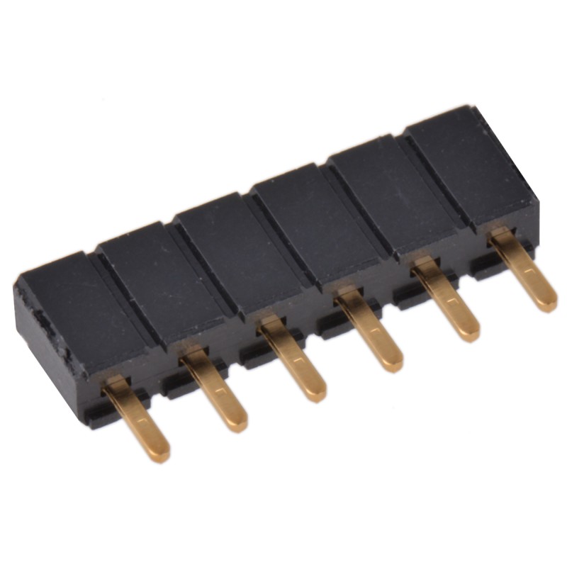 1 pcs - Samtec SLW Series Straight Through Hole Mount PCB Socket, 6-Contact, 1-Row, 2.54mm Pitch, Solder Termination