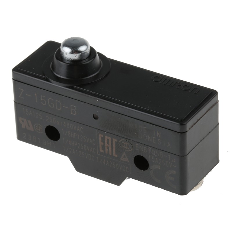 1 pcs - Omron Plunger Limit Switch, NO/NC, IP00, SPDT, Thermosetting Resin Housing, 500V ac Max, 15A Max