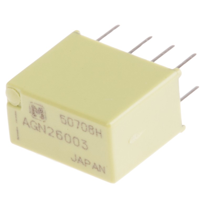 50 pcs - Panasonic Surface Mount Signal Relay, 3V dc Coil, 1A Switching Current, DPDT