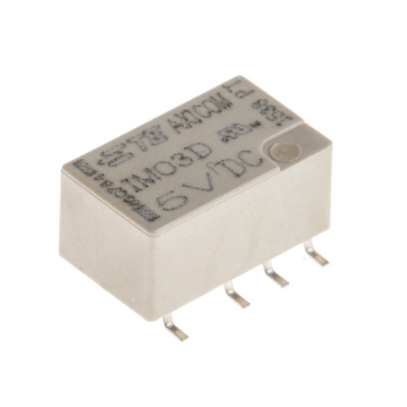 1000 pcs - TE Connectivity PCB Mount Power Relay, 5V dc Coil, 5A Switching Current, DPDT