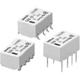 1800 pcs - Omron Surface Mount Latching Relay, 5V dc Coil, DPDT
