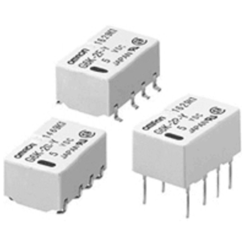 1800 pcs - Omron Surface Mount Latching Relay, 5V dc Coil, DPDT
