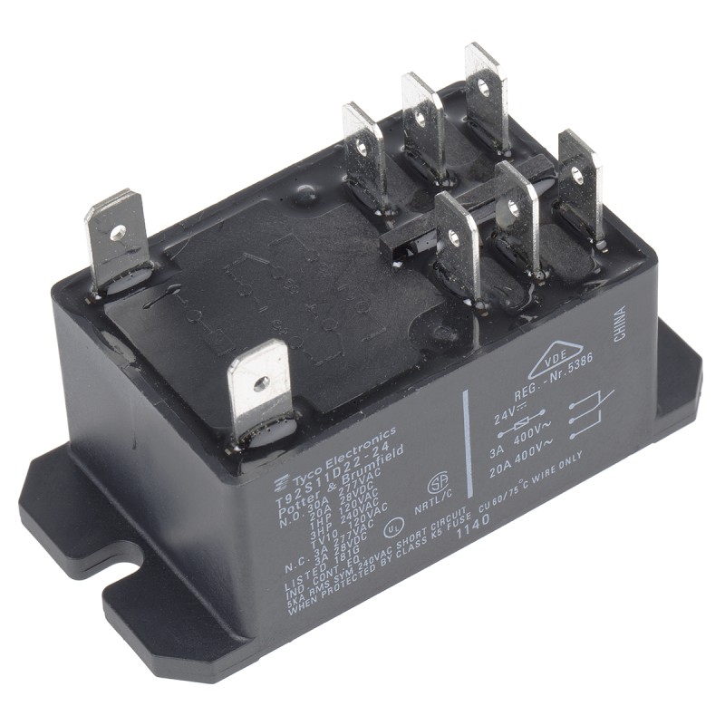 25 pcs - TE Connectivity Flange Mount Power Relay, 24V dc Coil, 30A Switching Current, DPDT